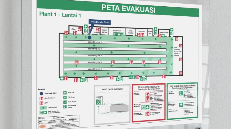 Example of Escape and Evacuation Plan Sign